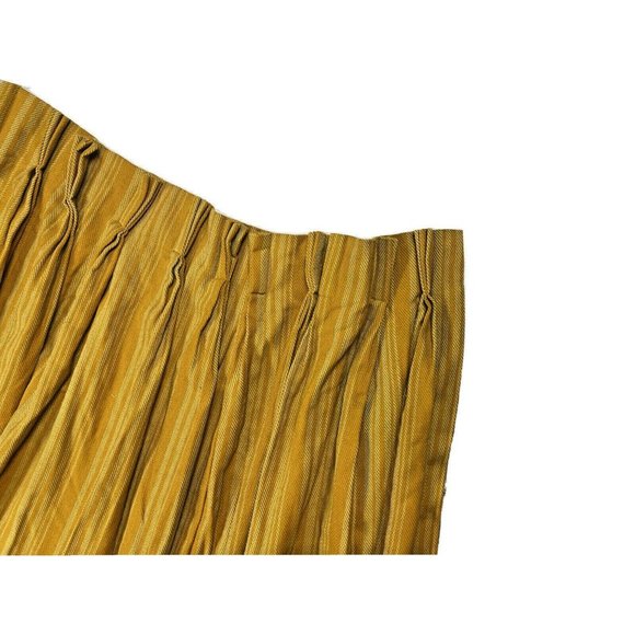 Vintage or Antique Set 4 Twill Heavy Curtains Drapes Pinch Pleat Gold Stripe HTF - Picture 6 of 12